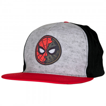 Spider-Man No Way Home Heat Transfer Spidey Face Flat Bill Hat